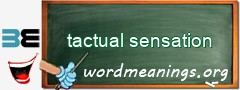 WordMeaning blackboard for tactual sensation